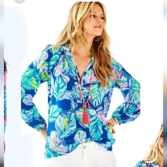 Lilly Pulitzer Tops - Lilly Pulitzer Elsa Silk Top M